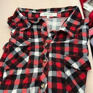 Red,black and white button up flannel